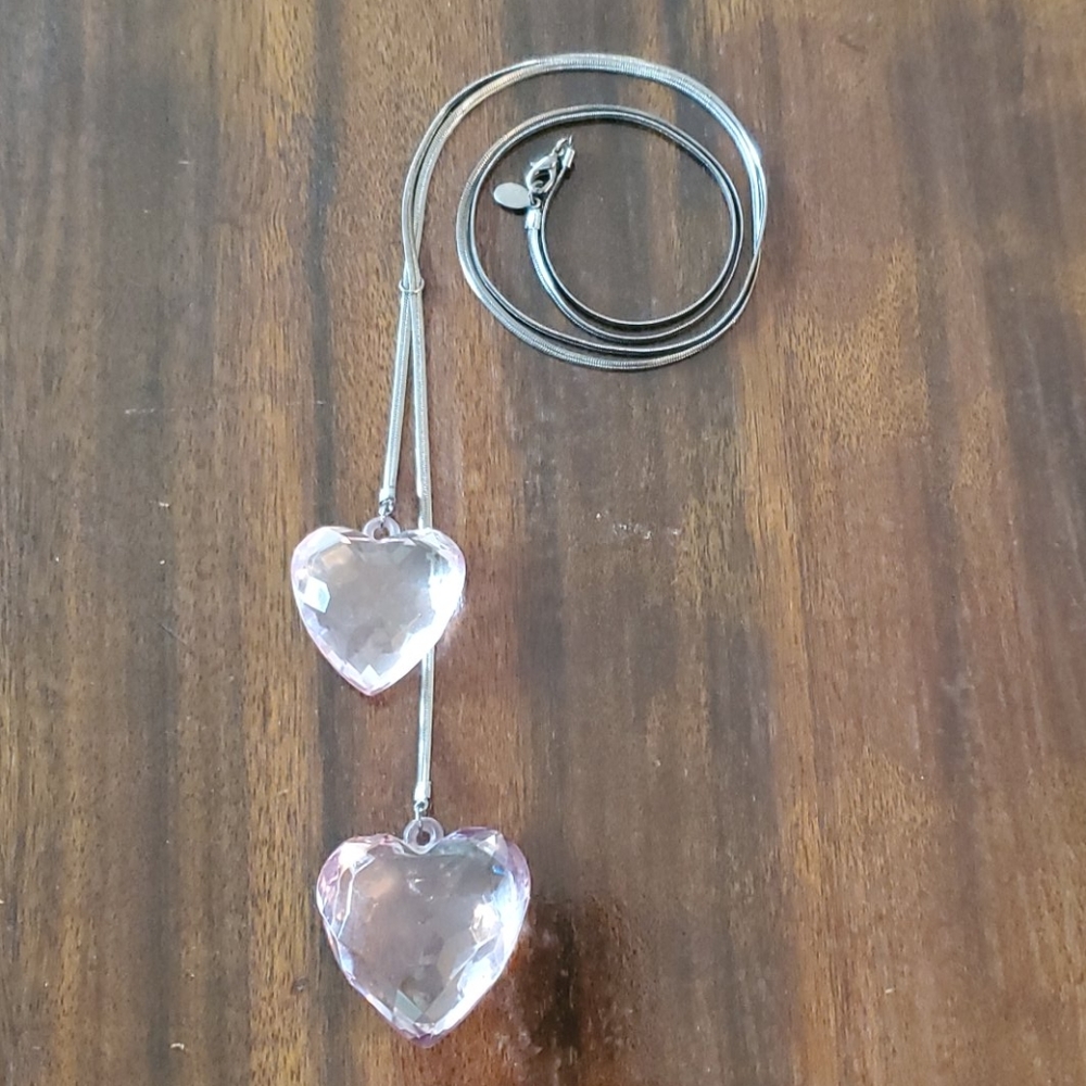 Aldo Double Heart Lariat Necklace